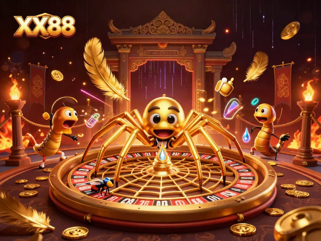 Experience high-stakes action with XX 88's dynamic roulette scene featuring unique characters.