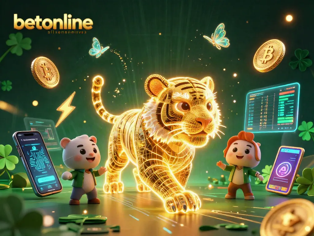 Explore engaging betonline alternatives with a vibrant digital casino illustration enriched with crypto elements.