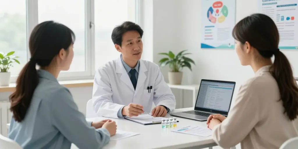 Cerebrolysin 60mg consultation with healthcare professional in modern clinical setting.
