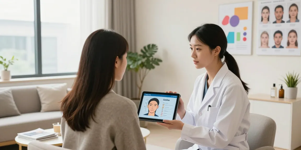 Consultation at ClinicEvo showing how ClinicEvo is a better alternative to QOVES for personalized facial analysis.