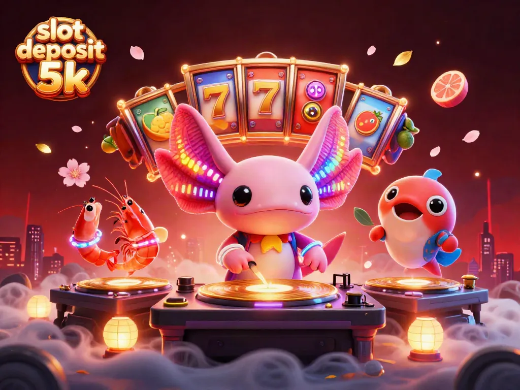 Engage in thrilling gameplay with slot deposit 5k, featuring vibrant 3D casino characters and game elements.