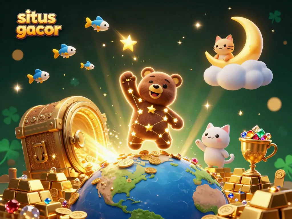 Engage with situs slot gacor, where a constellation bear gathers riches amid a cosmic scene.