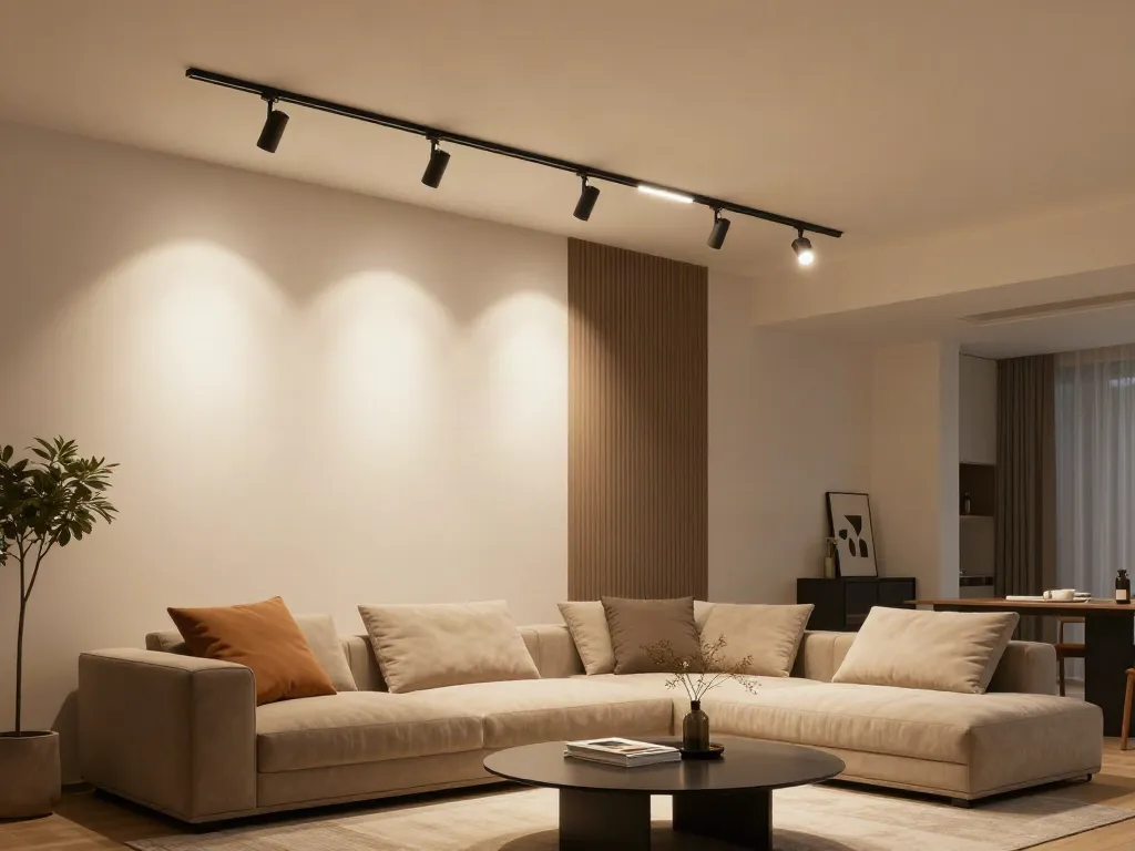 Spoturi și proiectoare LED pe sina magnetică aplicată, oferind iluminat elegant pentru servicii profesionale locale.