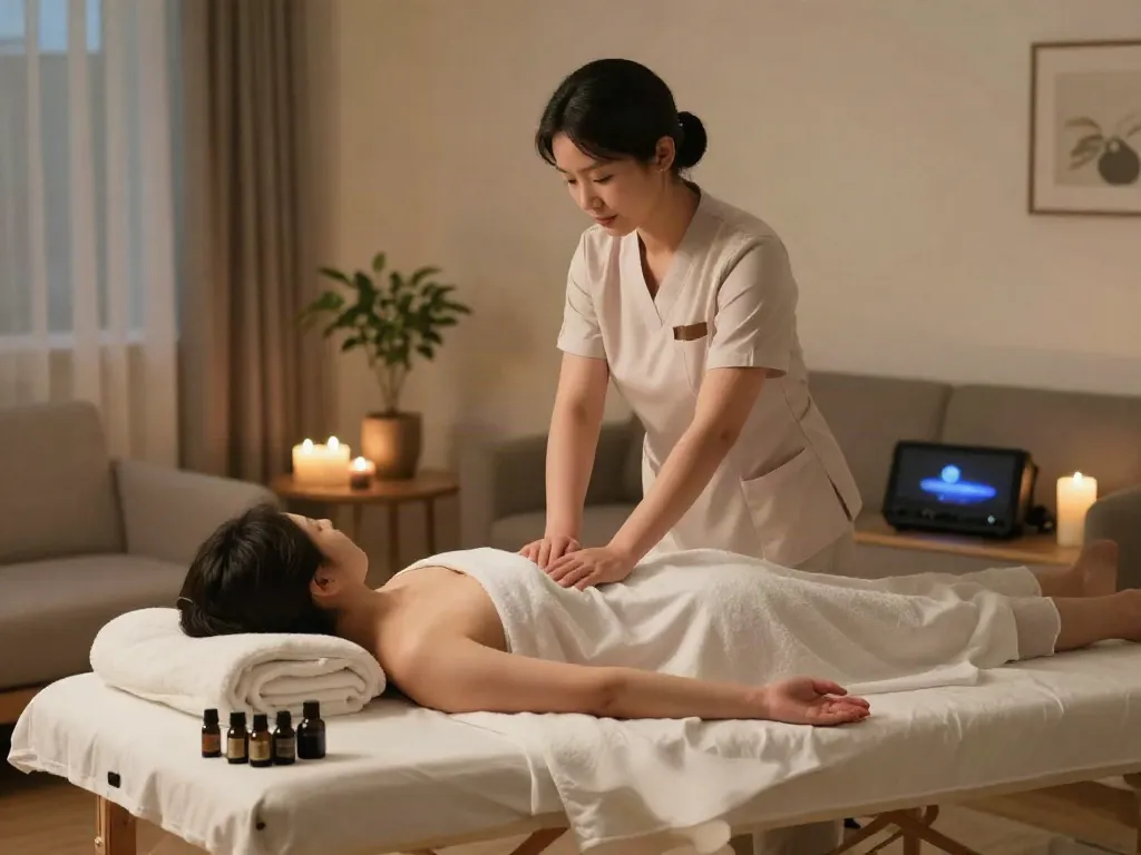 Experience premier 영등포출장안마 service in a serene home setting with tranquil massage atmosphere.