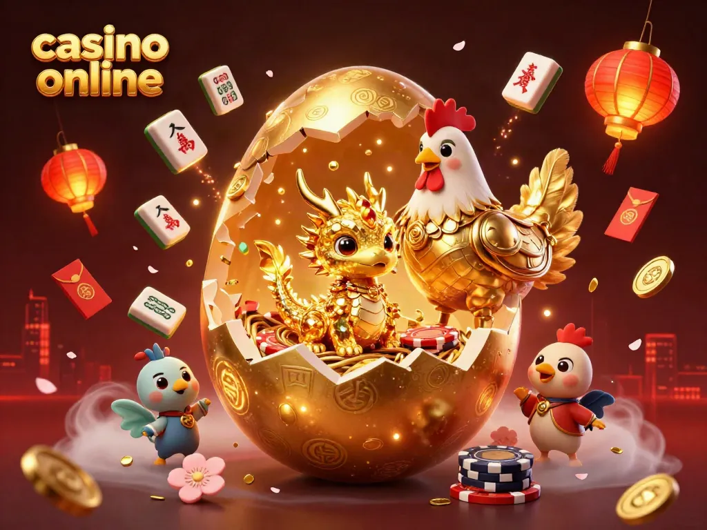 Engage with thrilling casino online adventures featuring a golden dragon and poker chips.