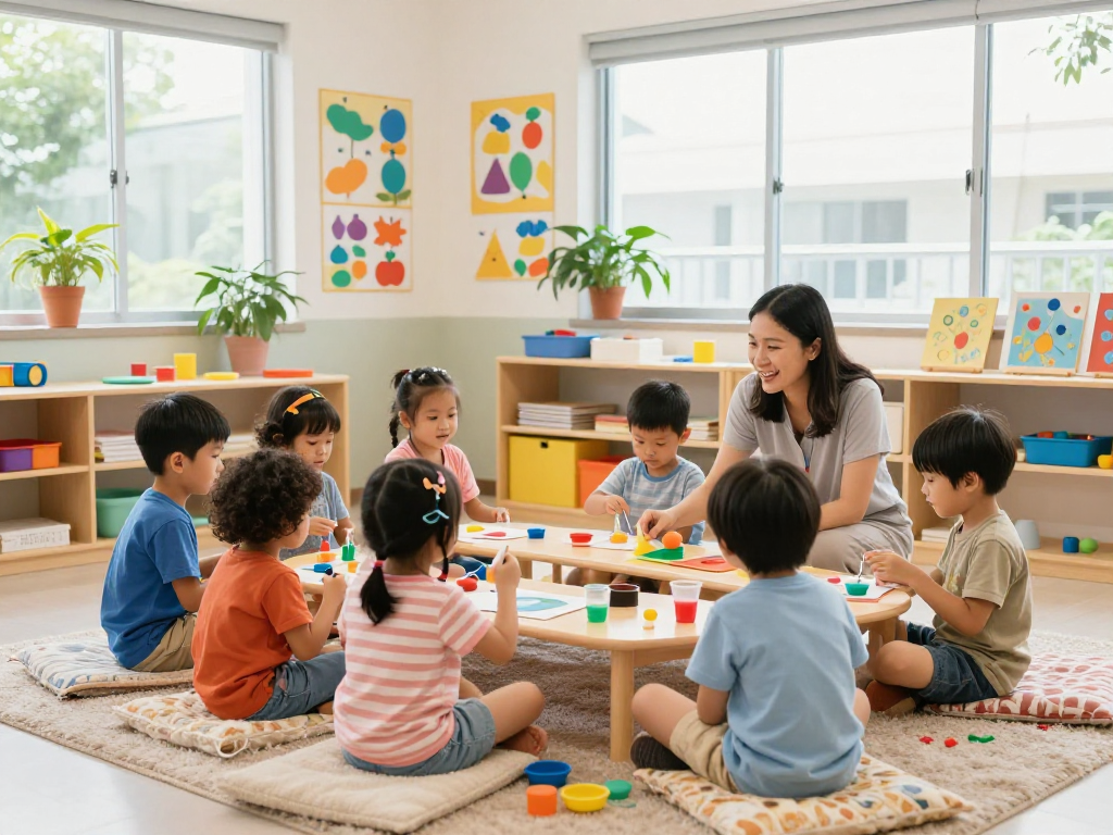 Best preschool Singapore classroom where children engage in hands-on learning