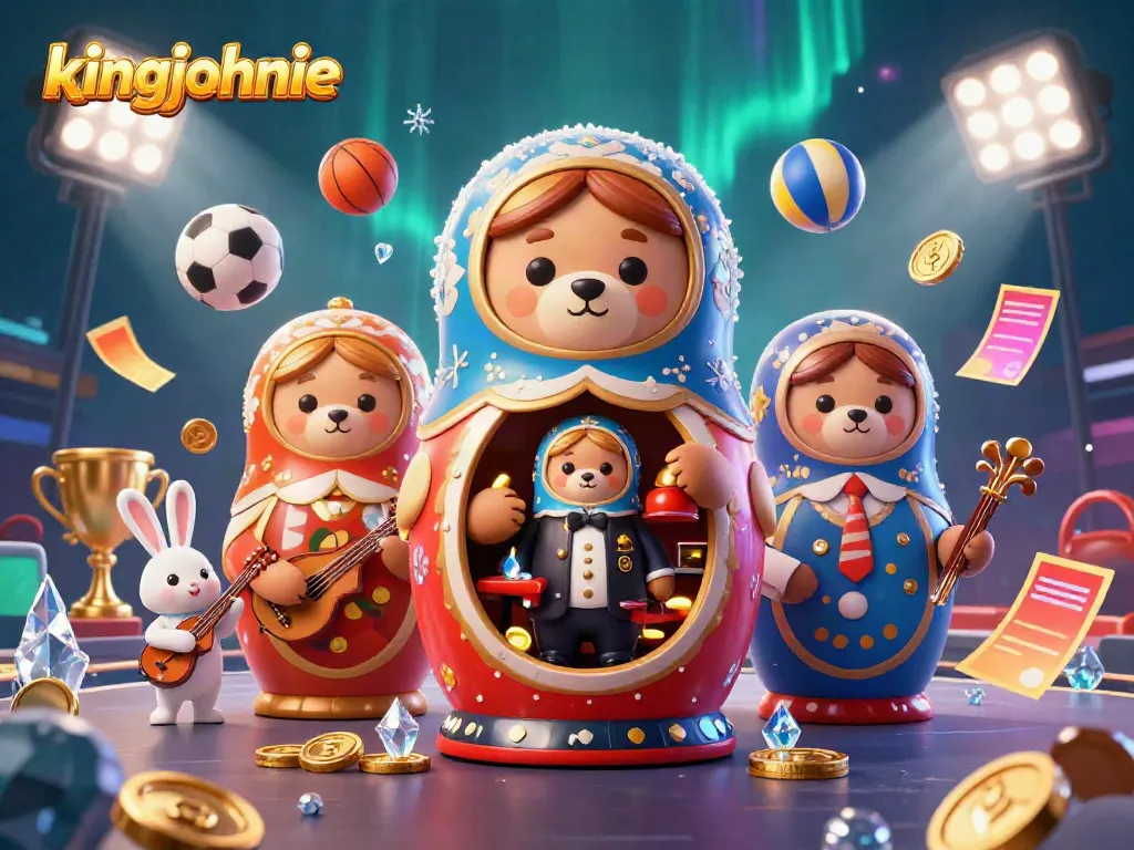Engaging kingjohnnie casino scene with vibrant characters and dynamic sports elements