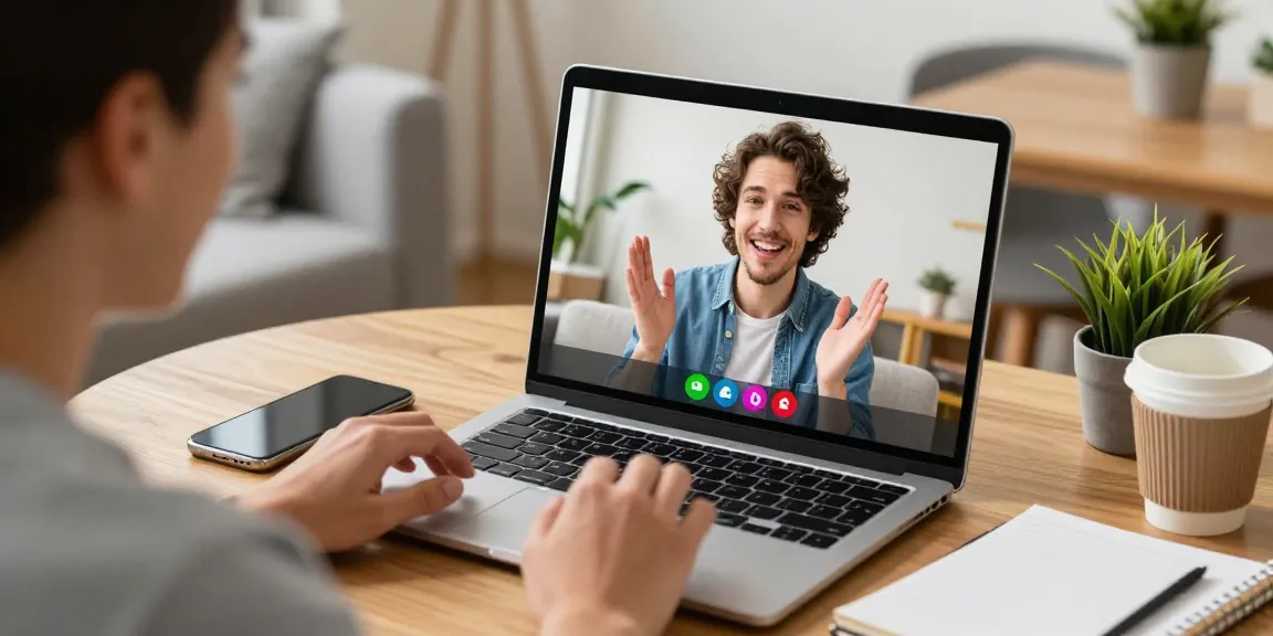 Engaging in pink chat video call, showcasing 1-on-1 communication with real people online.