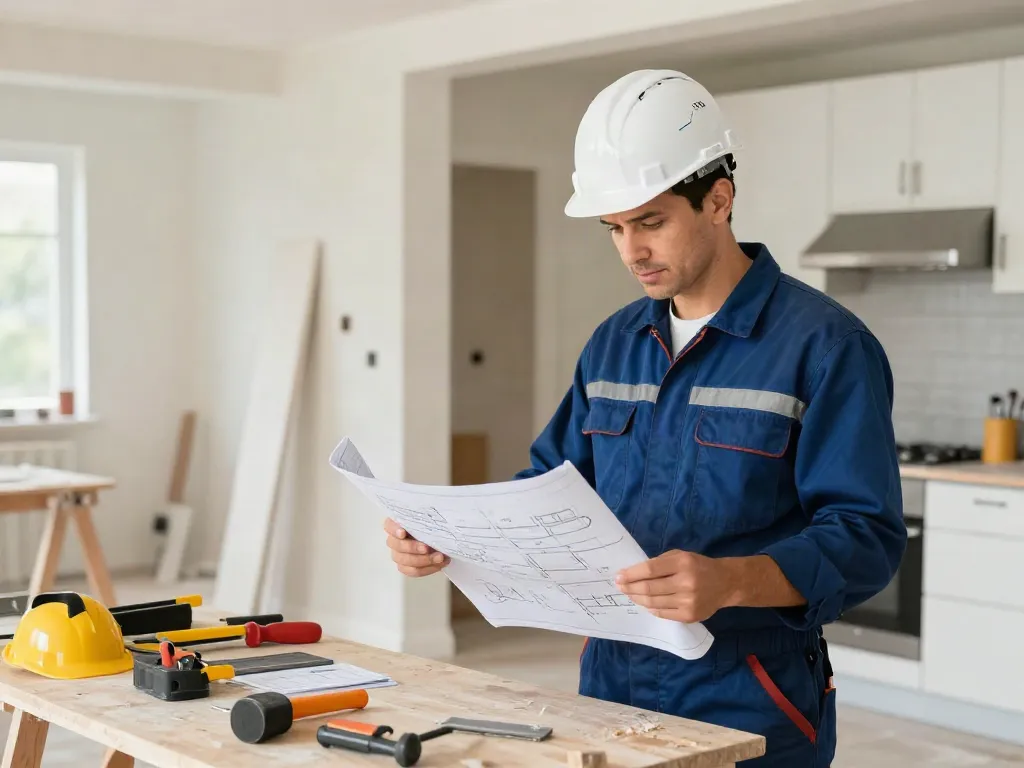 Reliable wish4d services from a trusted local contractor inspecting renovation plans.