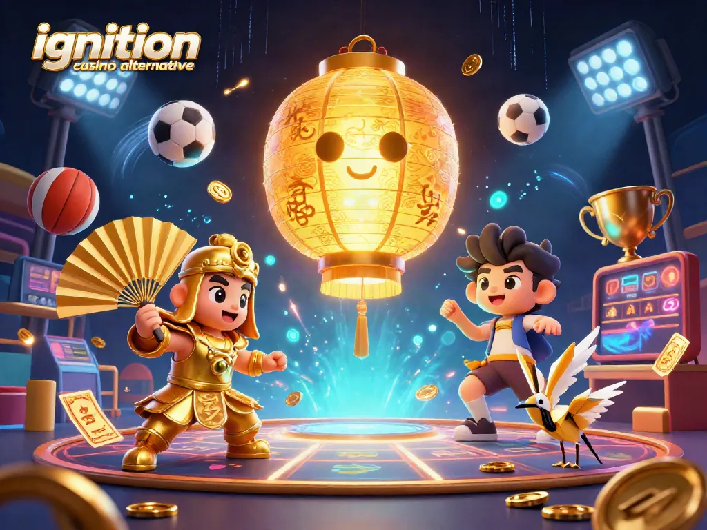 Engage with ignition casino alternative featuring dynamic characters and casino elements in a vibrant scene.