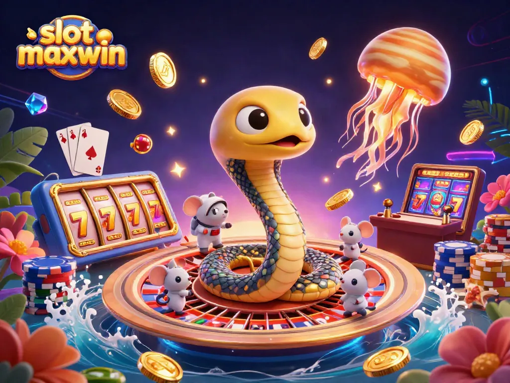 Experience slot maxwin thrills with a vibrant illustration of cosmic casino betting.