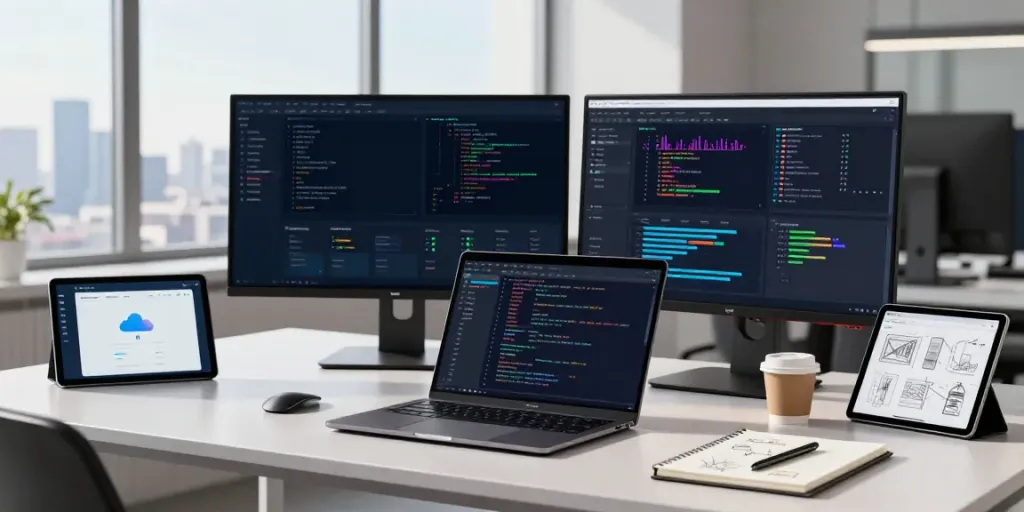 快连 network performance analysis in a modern tech workspace