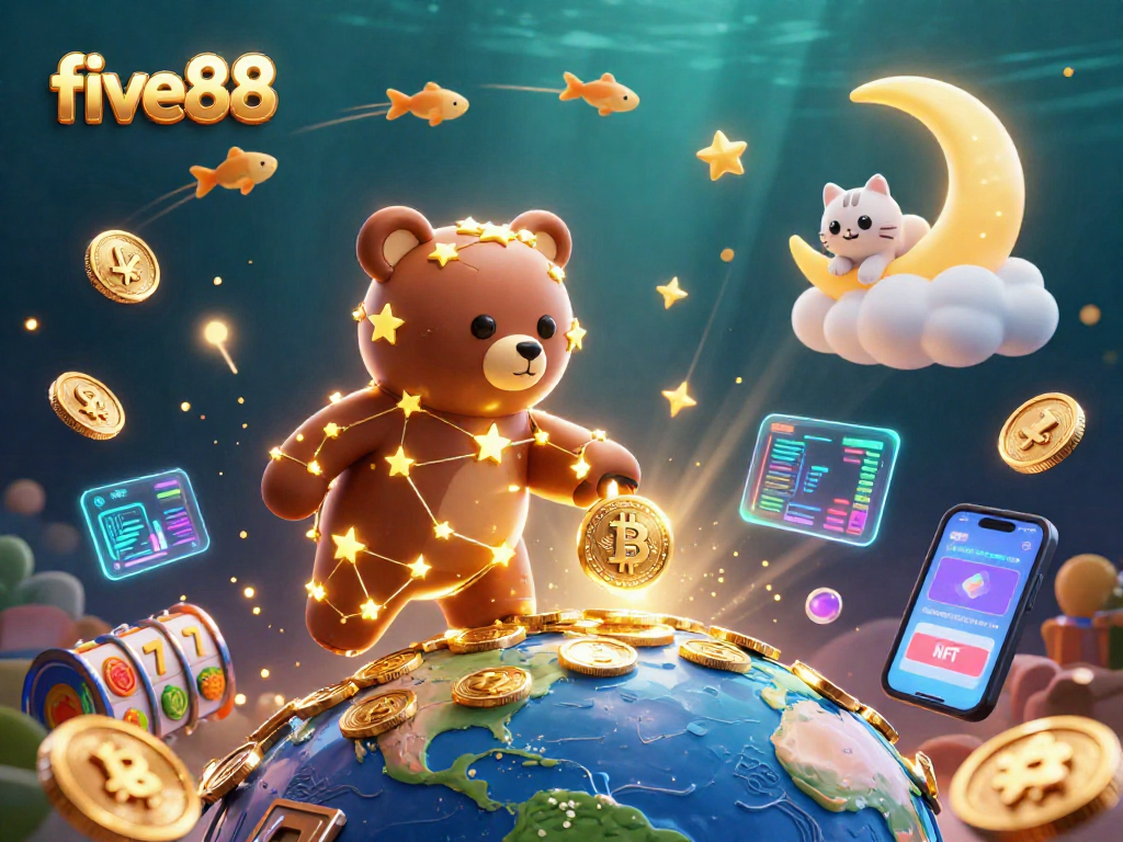 Experience winning moments with five88 casino, featuring glowing coins and vibrant gaming visuals.