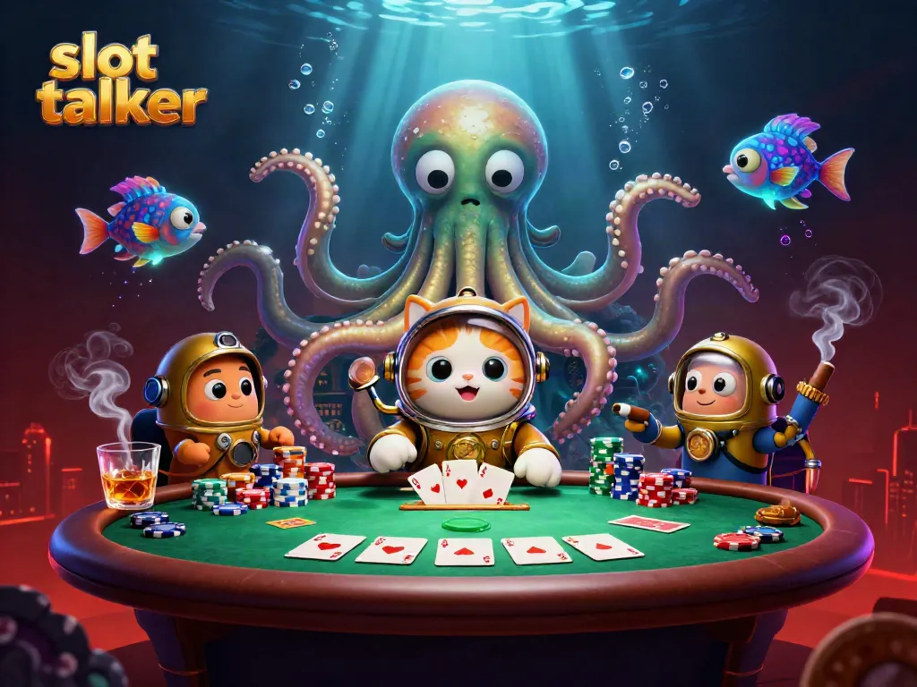 Experience the thrilling world of slot talker with a kraken, diving cat, and poker elements.