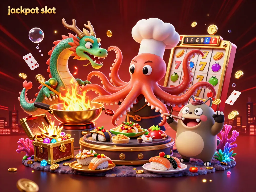 Experience the thrill of jackpot slot wins with our colorful 3D fantasy casino scene.