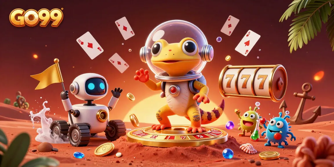 Engage with GO99 and join the Martian gecko on a golden casino adventure