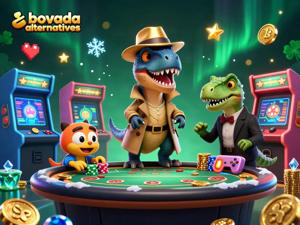 Engage in thrilling bovada alternatives with a card counting velociraptor at a blackjack table.