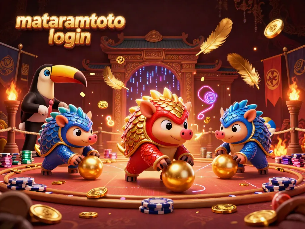 Bet on exciting rival pangolins in 3D, showcasing mataramtoto login for thrilling casino action.