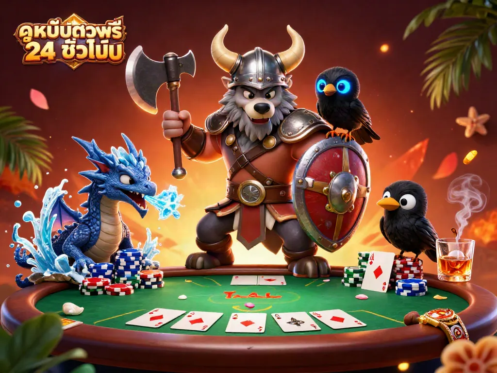 Experience ดูหนังออนไลน์ฟรี 24 ชั่วโมง with thrilling poker action and mystical characters in this vibrant scene.