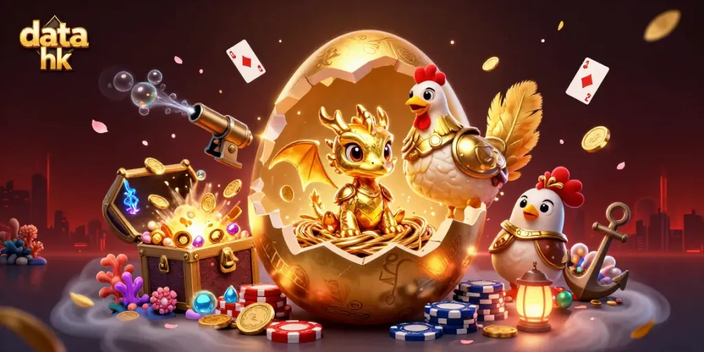 Menggali data hk dengan ilustrasi kasino yang menampilkan naga emas bercahaya dan tumpukan chip poker.