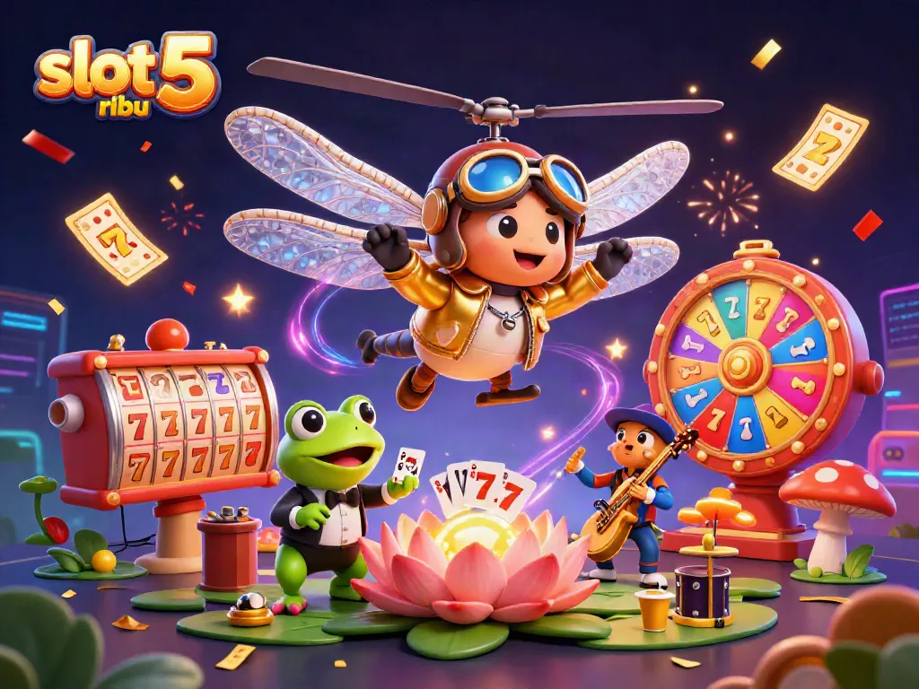 Experience the thrill of slot 5 ribu with colorful reels and vibrant casino characters!