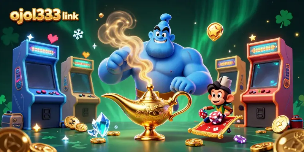 Engage in thrilling online gaming with the ojol333 link amid vibrant animated casino elements.